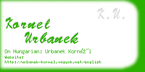 kornel urbanek business card
